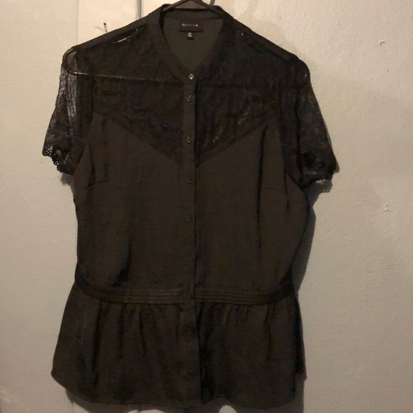 Who What Wear Tops - Whowhatwear Black lace dress shirt